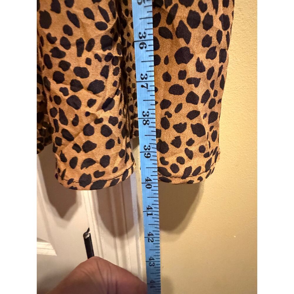 Bluetime Women’s Leopard Cheetah Print Brown Black Elastic Waste Maxi Skirt L - Picture 6 of 12